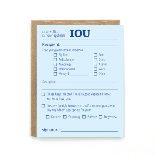 IOU Card